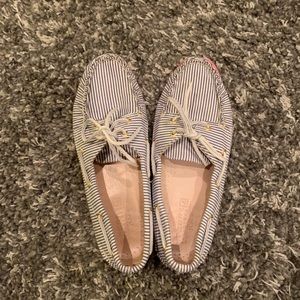J. Crew x Sperry Top Sider Striped Boat Shoes